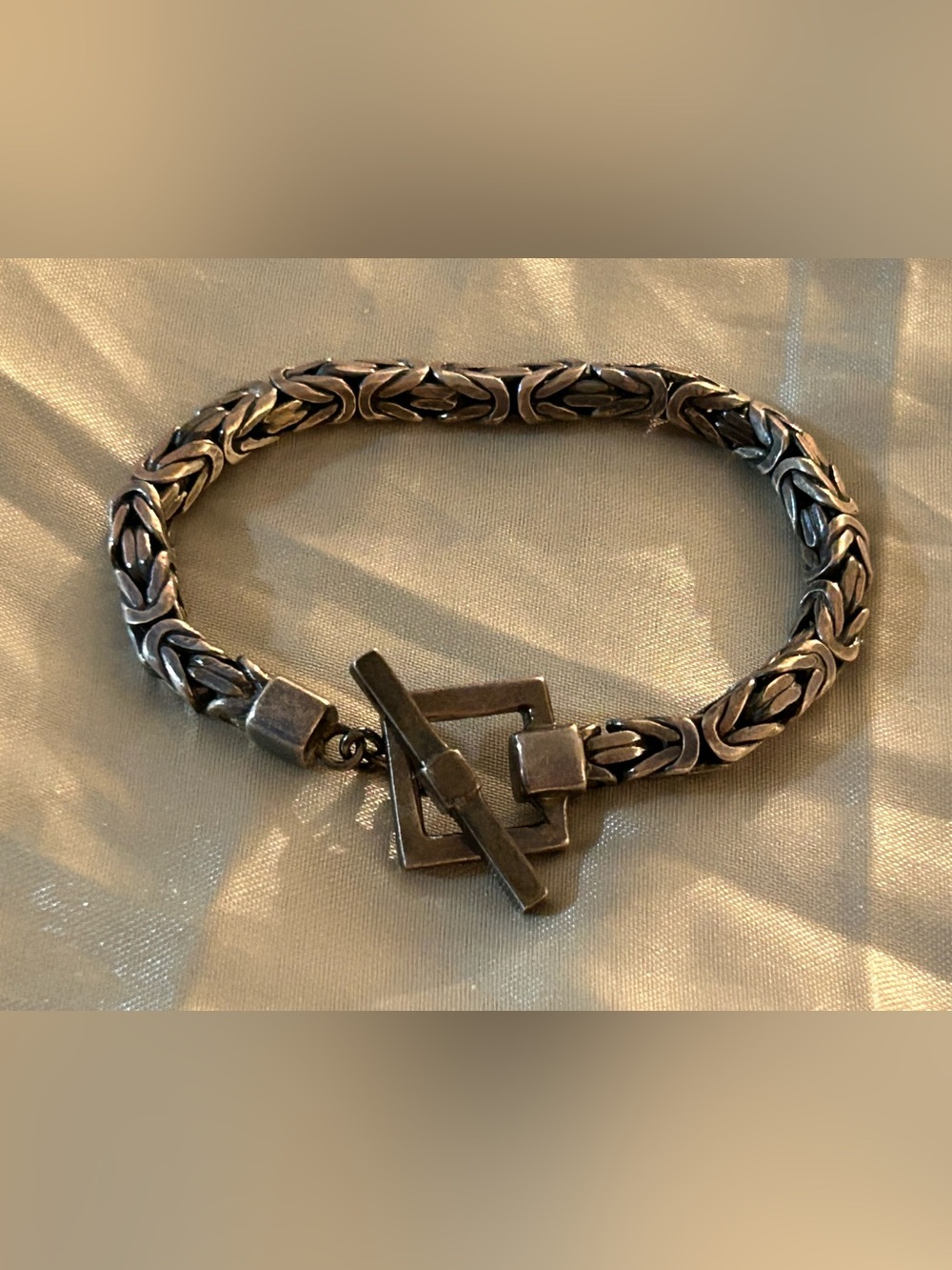 Lois Hill Sterling Silver Byzantine Toggle Bracelet